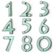 House Numbers - Mid Century Modern - Ultra Modern - Rustic Aqua Mist - Handmade Ceramic - Pottery Letters - MADE TO ORDER 