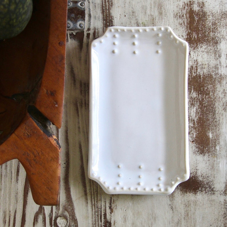 Large Spoon Rest Ceramic Soap Dish Jewelry Tray Rustic Etsy