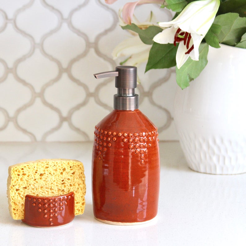 Soap Bottle Dispenser Ceramic Lotion or Dish Soap Pump Etsy
