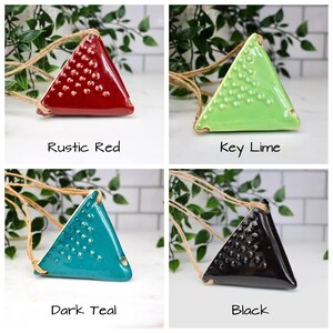 Triangle Hanging Planter Small Air Plant Holder Geometric Pot with Dots Design Modern Home Decor READY TO SHIP image 4