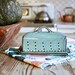 Covered Butter Dish with Lid - Rustic Aqua Mist - French Country Home Decor - MADE TO ORDER 