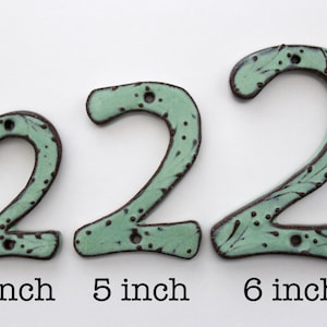 Organic House Numbers - Aqua Mist Color - Outdoor Letters - 4 inch, 5 inch or 6 inch Size Letters or Numbers - MADE to ORDER