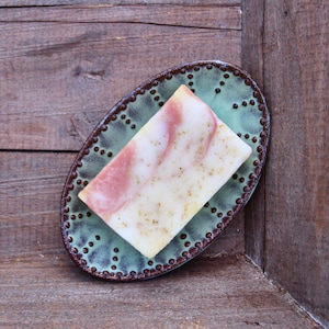 Plato ovalado pequeño - Jabonera - Reposacucharas - Vajilla de granja moderna - Aqua Mist - HECHO A PEDIDO