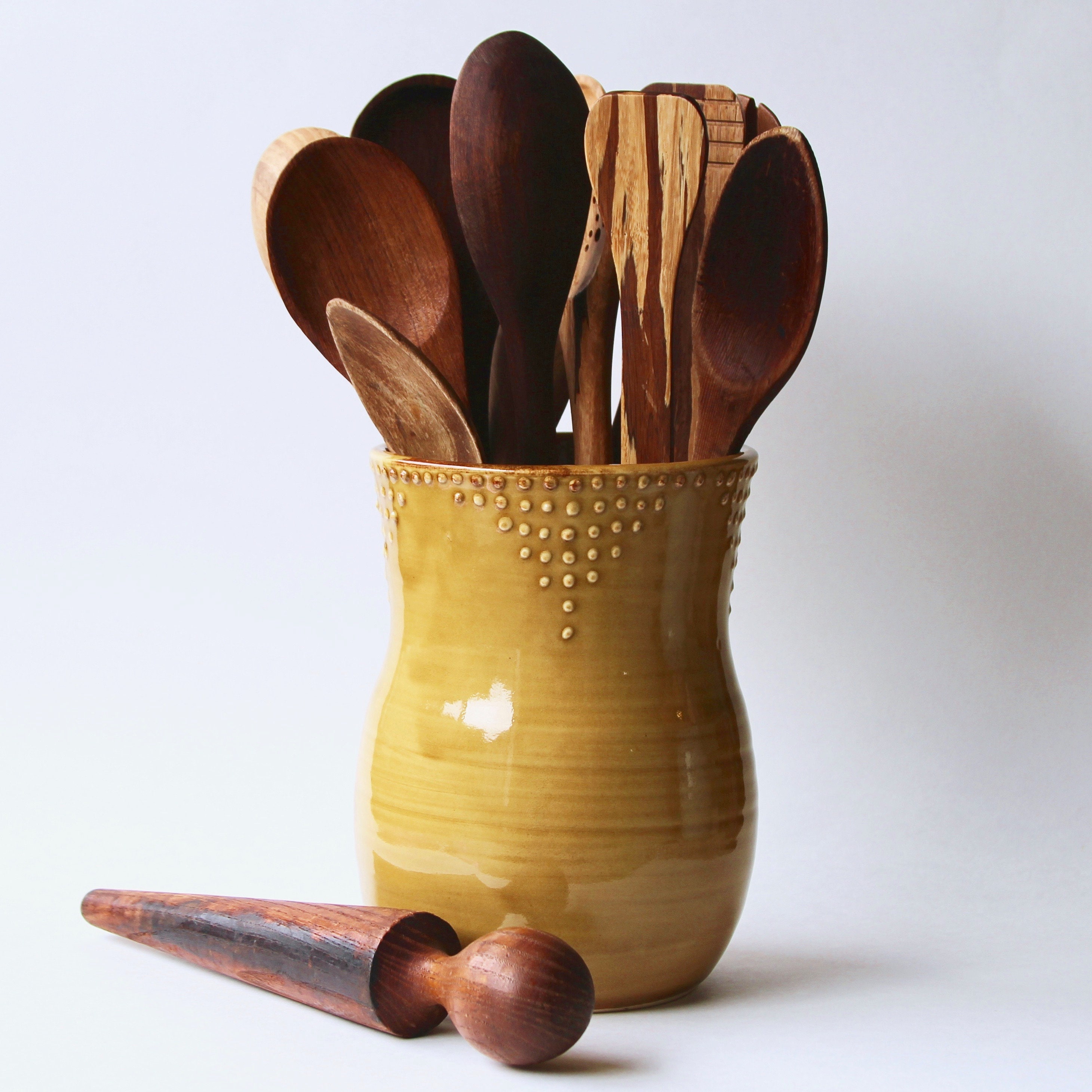 Large Kitchen Utensil Holder Handmade 16 Color Choices Etsy