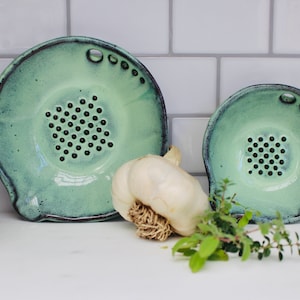 Herb & Garlic Bowl Garlic Grater and Herb Stripper in One Salad Dressing Bowl Kitchen Tool Handmade Stoneware Dish MADE TO ORDER image 6