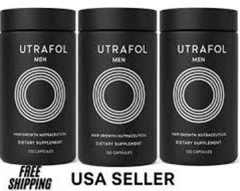 Paquete de 3 cápsulas para el crecimiento del cabello masculino (360 cápsulas en total). Fecha de caducidad: junio de 2027. Envío desde EE. UU.