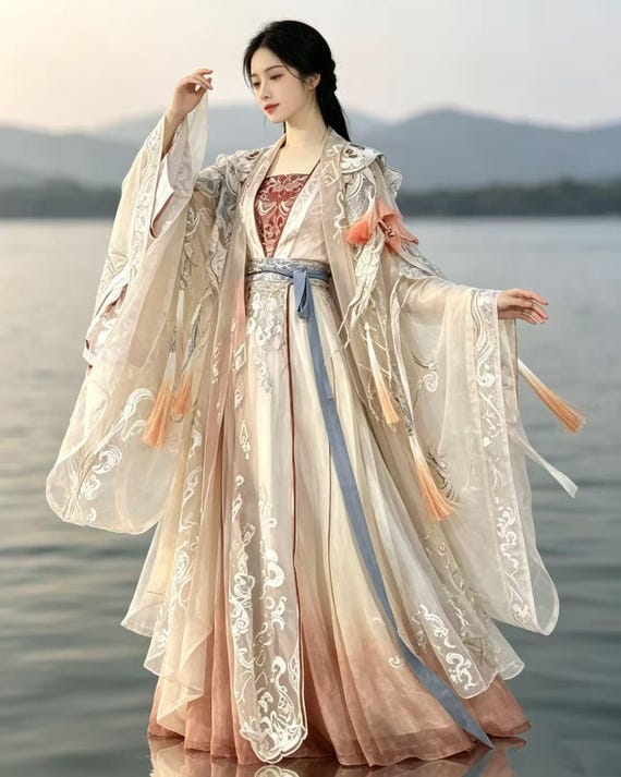 Luxury Heavy Embroidered Robe,embroidery Silver Phoenix Hanfu, Vintage Chinese Princess Bridal Dress, Cosplay & Prom Gown ,bridesmaid Dress