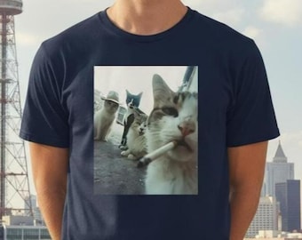 Smoking Cat Gang Meme T-Shirt funny Cat Shirt Gift for him Gift for Cat Mom