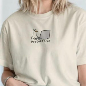 Productief T-shirt Ente am Laptop Funny Office Shirt Funny Duck Design