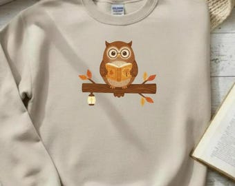 Cozy Owl Sweatshirt Autumn Sweater Fall Sweatshirt Gift for Her