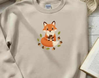 Cozy Fox Sweatshirt Autumn Sweater Fall Sweatshirt Gift for Her