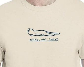 exhausted Cat T-Shirt Funny Cat Lover Shirt Gift for Cat Owners