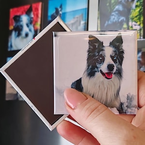Personalized photo magnet 6.5 x 6.5 cm - refrigerator magnet sets - button magnets
