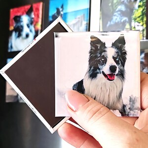 Personalized photo magnet 6.5 x 6.5 cm - refrigerator magnet sets - button magnets