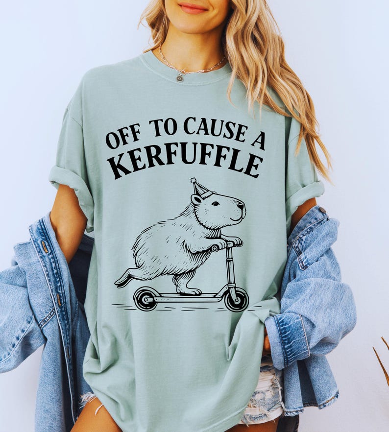 Off To Cause A Kerfuffle Shirt Png, Funny Groundhog Scooter Png, Animal Mental Health Adult Humor Sarcastic Png image 5
