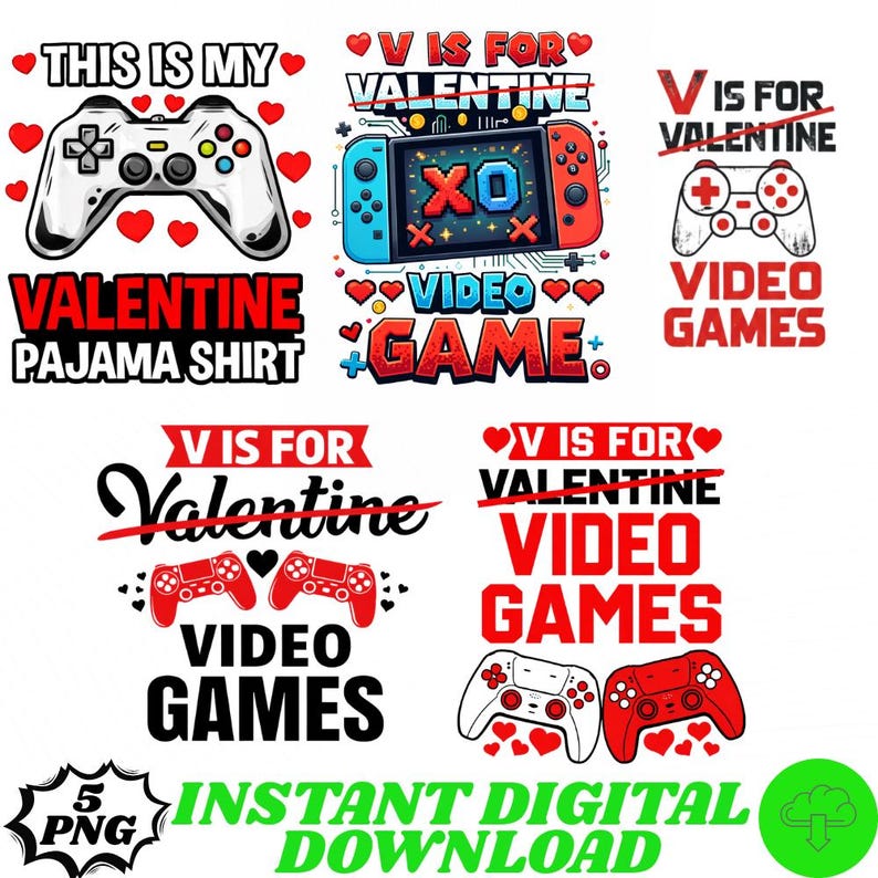 Retro Gamer Valentine PNG, Video Game Sublimation Design, Heart Gaming ...