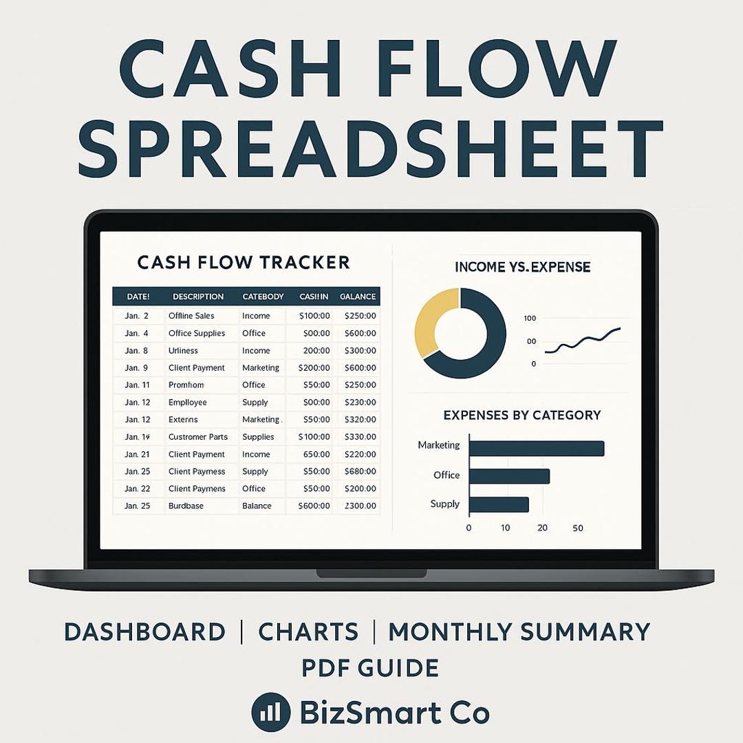 Cash Flow Spreadsheet Template - Etsy