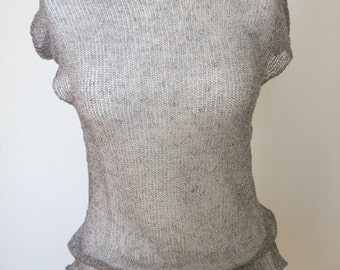 Blusa de lino aireada de verano de punto