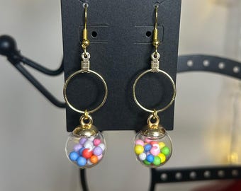 Candy collection, beaded hoop earrings