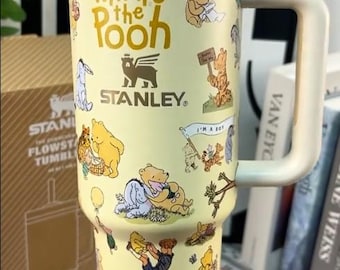 Tazza termica da 1,2 litri (40 oz) di Winnie the Pooh / Simpatica tazza da viaggio Stanley / Regalo per San Valentino, Festa della mamma, Natale / Acciaio inossidabile / Regalo per lei