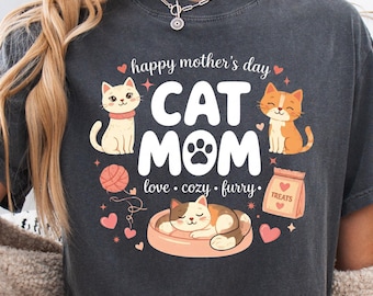 Maman chat Comfort Colors® Bonne fête des mères Chemise pour maman chat Cadeau pour maman chat Chemise pour maman en fourrure Chemise pour maman chaton Cadeau pour les parents d'un animal de compagnie