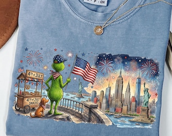 Comfort Colors® Grinch 4th of July Shirt Patriotic Max Dog Graphic Sweatshirt Independence Day America Fireworks Celebration Shirt