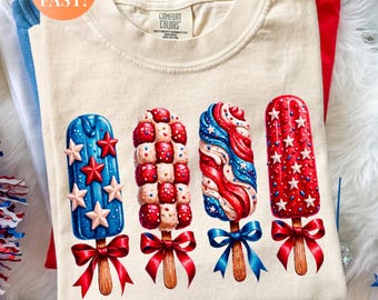 USA Ice Cream Retro Merica Shirt 4 juillet patriotique Mama Shirt maman américaine surdimensionné vintage USA Tee 4 juillet cadeau