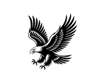 Eagle Svg, Eagle Cut File, Clipart Silhouette, (Instant Download)