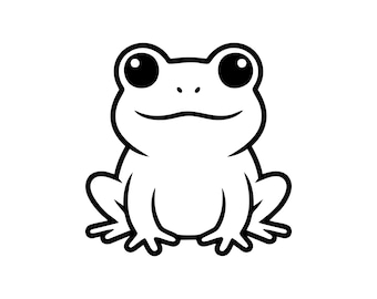 Frog SVG PNG, Minimalist Outline for Cricut (Digital Download)