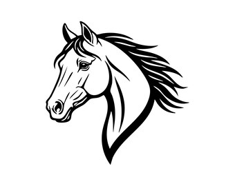 Horse Head SVG PNG, Minimalist Horse Profile, Cricut Cut File