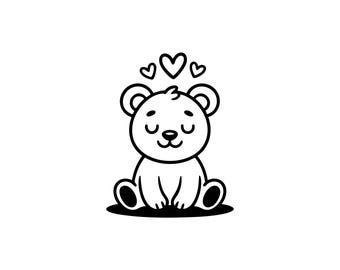 Teddy Bear Clipart SVG PNG | Bear Decor (Digital Download)