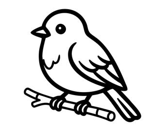 Pájaro en una rama SVG PNG - Diseño digital inspirado en la naturaleza