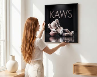 Hypebeast KAWS Poster Print, Graffiti Wall Art, Sneaker & Football Printable, Streetwear Room, (Digital Download)