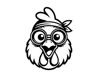 Pollo SVG: Silueta de gallina de granja (Descarga digital)