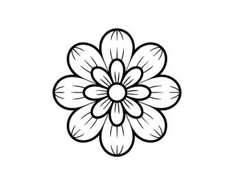 Flower Outline Svg : Clean Cut File For Cricut Flower