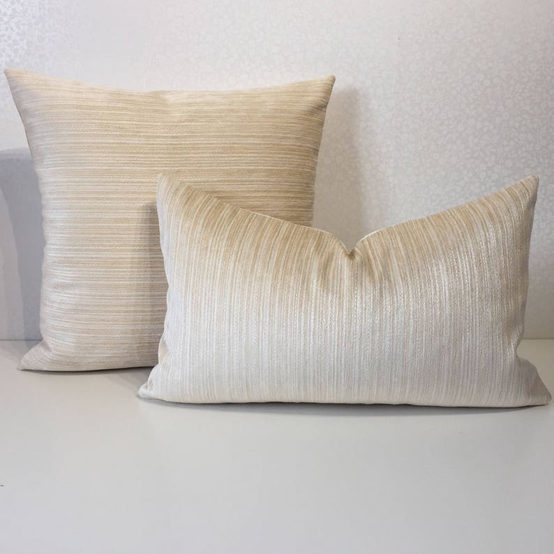 Ivory velvet pillow LUMBER pillow cover Designer fabric Oblong Etsy