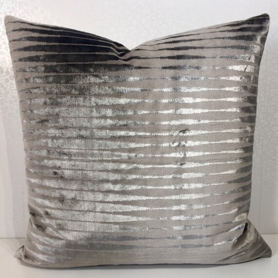 grey velvet pillow shams