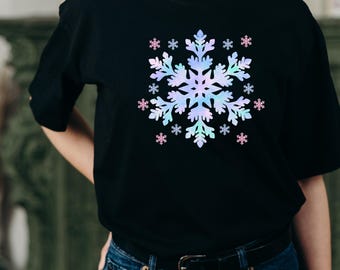 キラキラ輝く雪の結晶PNG画像、クリスマス昇華プリントデザイン（デジタルダウンロード）