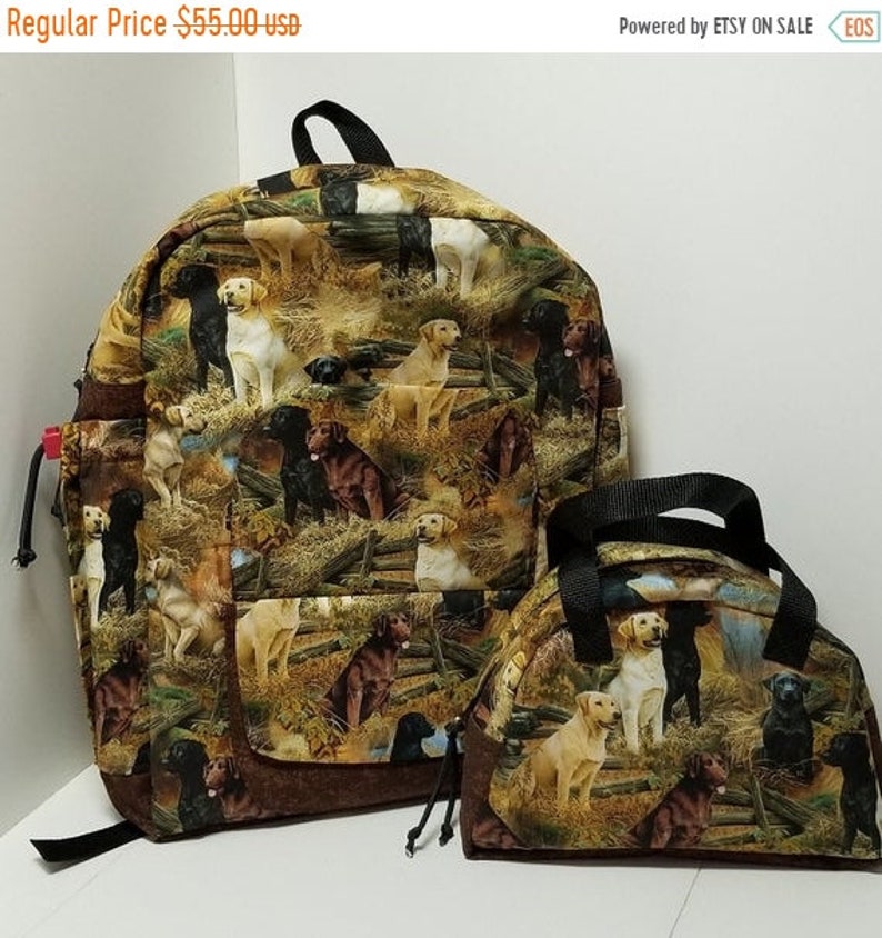 CHRISTMAS SALE First Grade Backpack with Lab Dogs