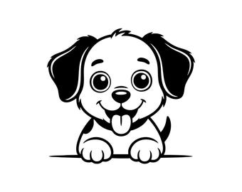 Cucciolo carino SVG / Clipart di cane per Cricut, Silhouette (download digitale)