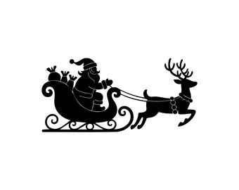 Santa Claus Sleigh SVG, Christmas CNC Plasma Cutting File (Digital Download)