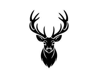 Deer Head Silhouette SVG PNG | Buck Hunting Cut File(Digital download)