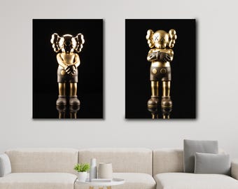 Póster de grafiti de Golden Kaws: decoración urbana moderna, figura de Hypebeast (descarga digital)