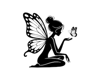 Fairy Silhouette SVG PNG Clipart Bundle (Digital Download)