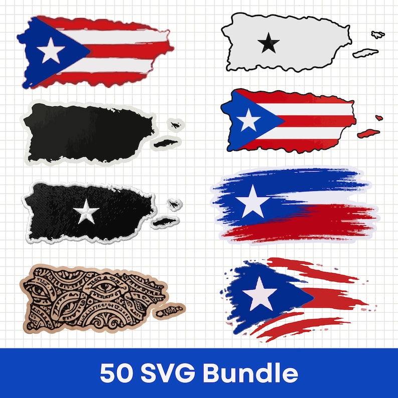 Puerto Rican Pattern Design Puerto Rico SVG PNG Mega Bundle, Boricua Clipart Set, Puerto Rican Flag ...