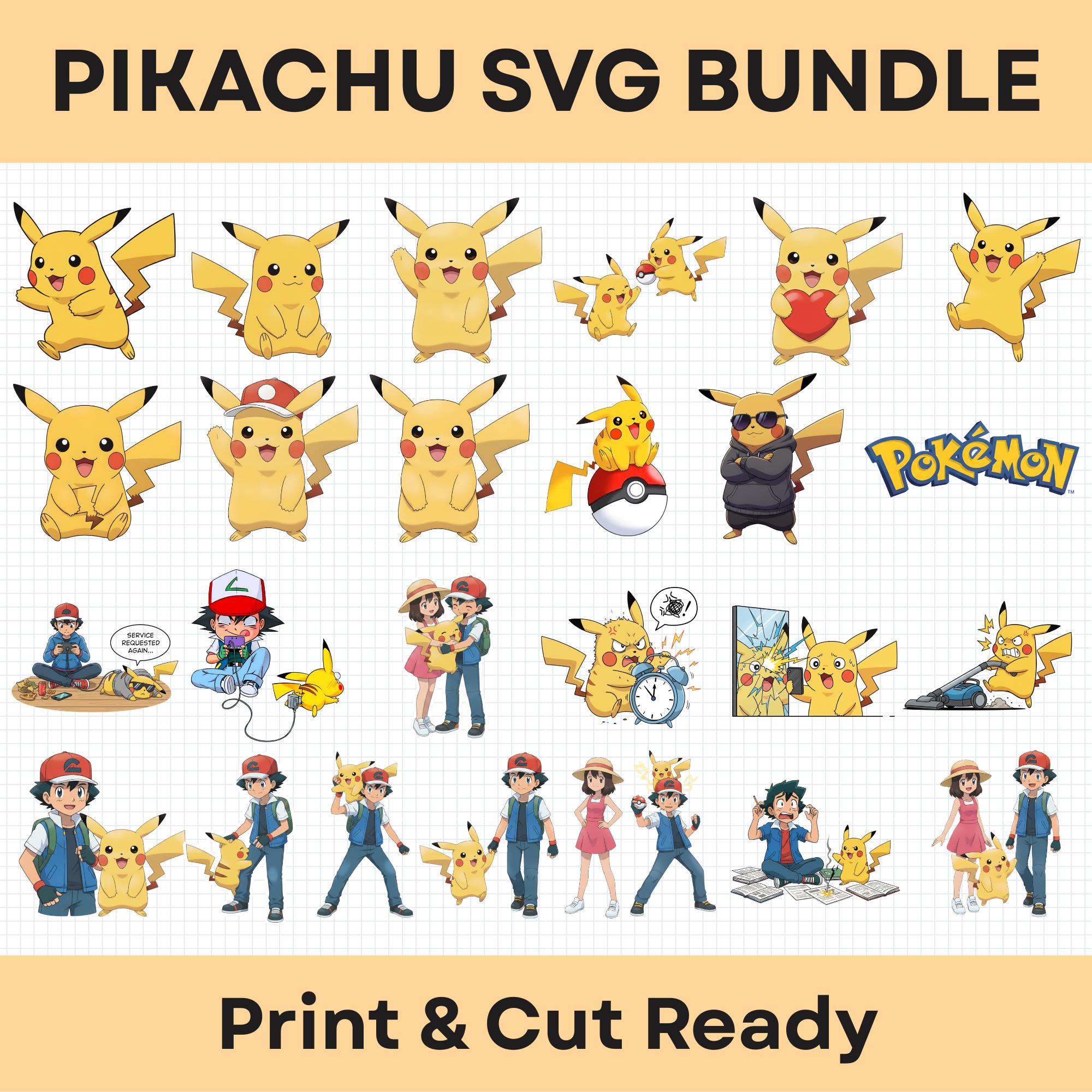 Pikachu Vector File 25 Pikachu Svg Png Bundle, Pikachu Clipart Set Svg Png Dxf Eps, Cute ...