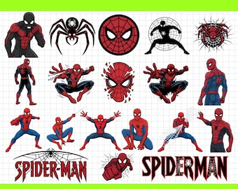 Paquete de 35 héroes web enmascarados (SVG/PNG), conjunto de imágenes prediseñadas de héroes de cómic, diseño de máscara web (PNG, DXF, EPS), archivos de corte de acción heroica para Cricut, Silhouette, Cameo