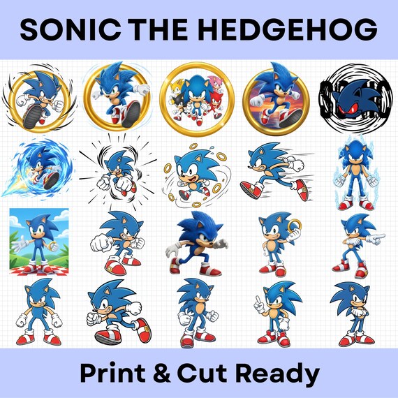 20 Sonic The Hedgehog Svg Png Bundle, Sonic Clipart, Sonic Characters Svg Png Dxf Eps, Cricut Silhouette Cut Files, Instant Download