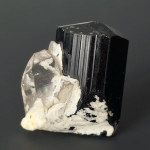 Schorl Black Tourmaline with Quartz Matrix – Natural Crystal Specimen