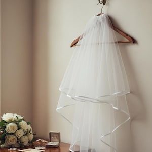 Two Layer Bridal Veil,Bachelorette Party,Bridal Veil,Wedding Veil,Bride To Be Veil,Wedding,Simple wedding veil,Hen Do.
